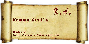 Krauss Attila névjegykártya